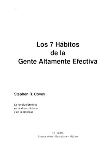 Los 7 Hábitos De La Gente Altamente Efectiva. Ed. Revisada Y Actualizada PDF Free Download