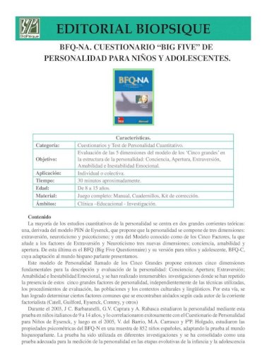 Big five test de personalidad pdf